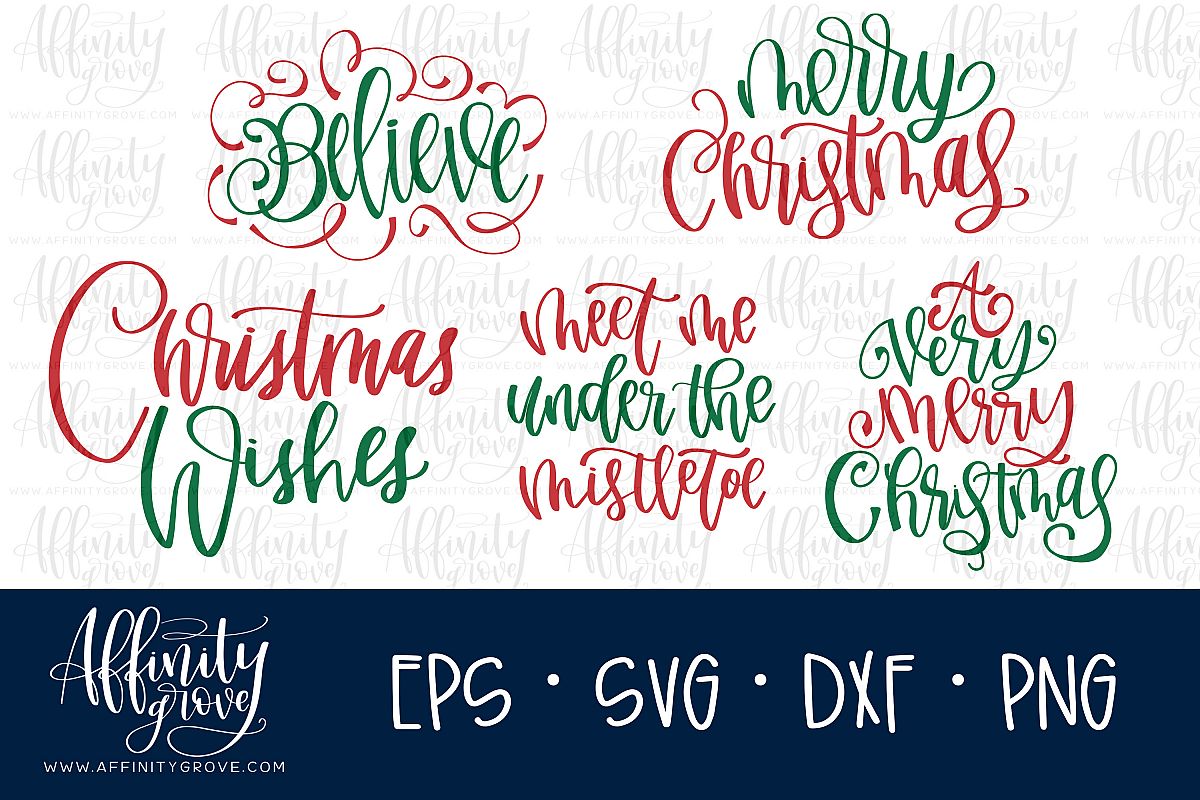 Hand lettered Christmas SVG Bundle! example image 1