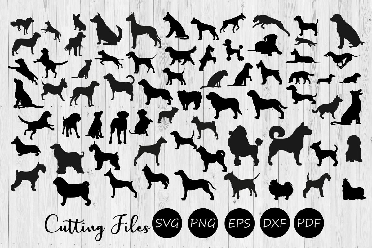 68 Dog Silhouette Bundle | SVG cut files |cricut |cameo | example image 1