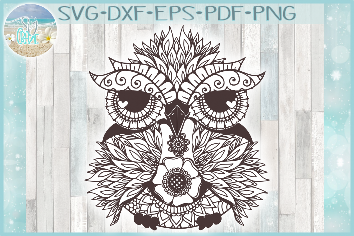 Download Owl Mandala Zentangle Svg Dxf Eps Png Files For Cricut