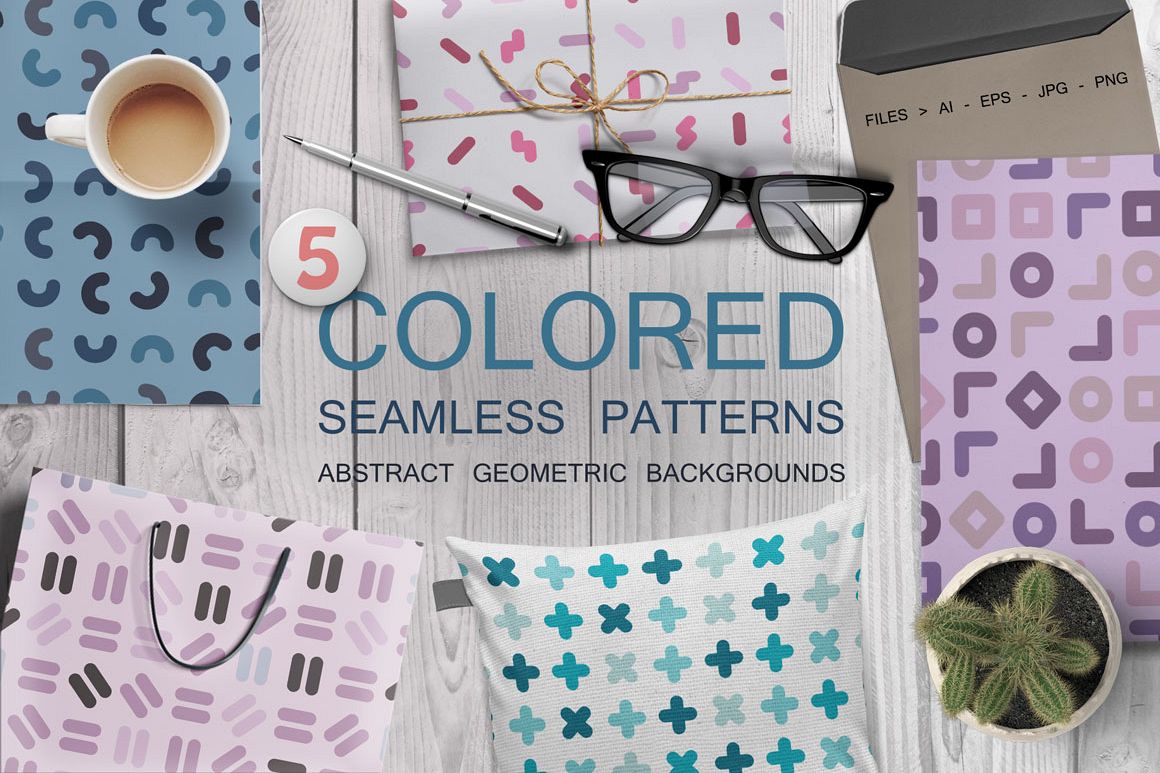 Color seamless patterns. Fashion 80s example image 1