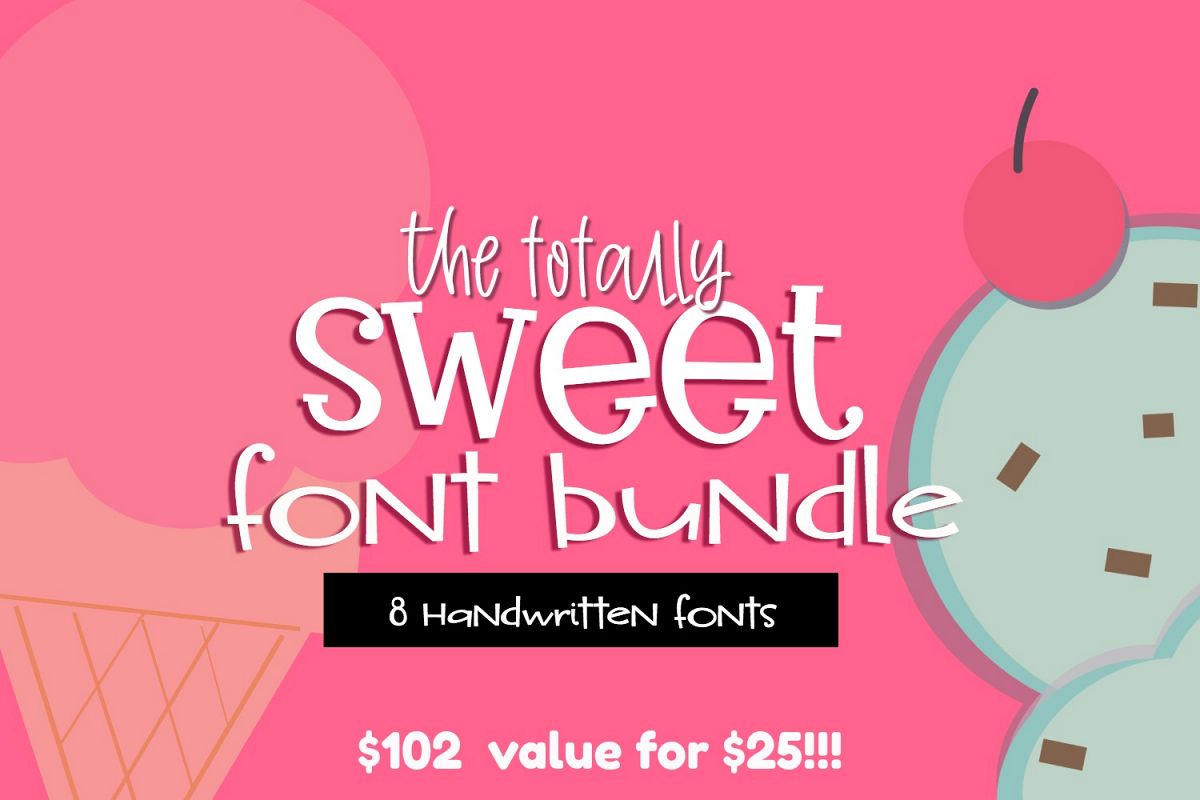 Totally Sweet Font Bundle example image 1