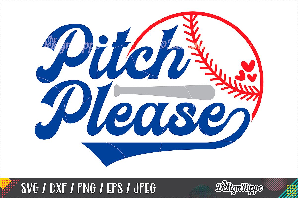 Pitch Please SVG, Funny Baseball SVG, DXF PNG Cricut Files example image 1