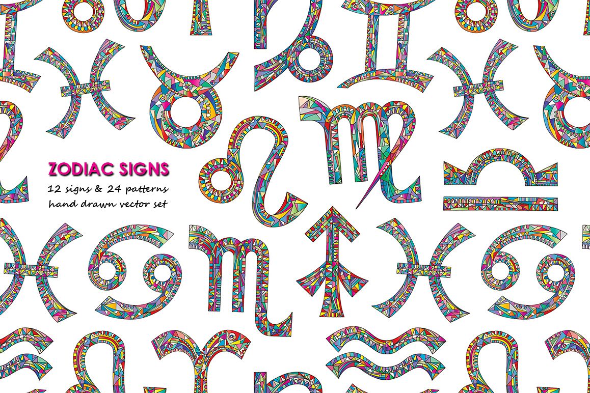 Zodiac signs vector collection example image 1