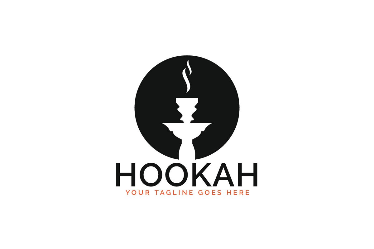 Hookah logo design. Lounge cafe emblem. example image 1
