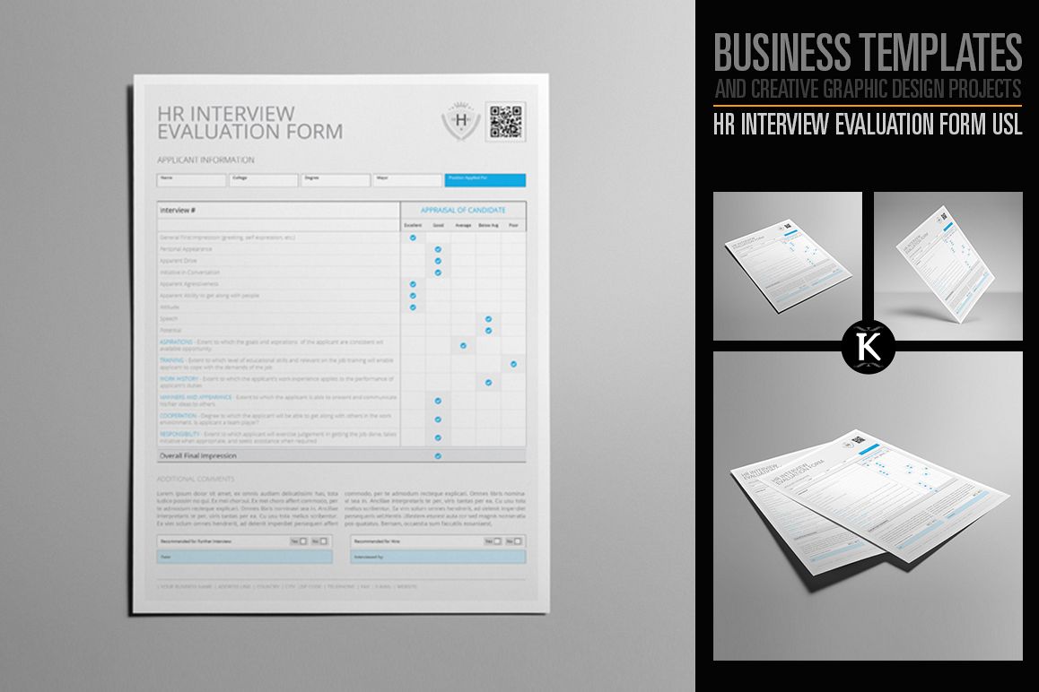 HR Interview Evaluation Form US Letter example image 1