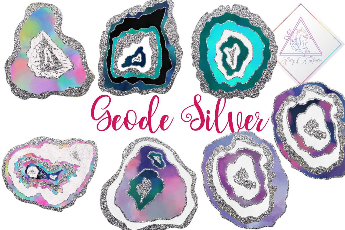 Geode Silver Clipart example image 1