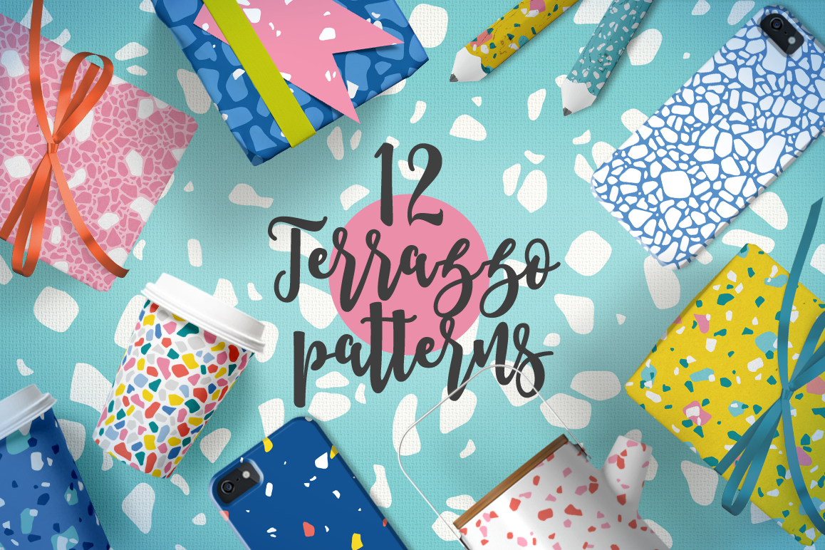 12 Terrazzo Seamless Patterns example image 1