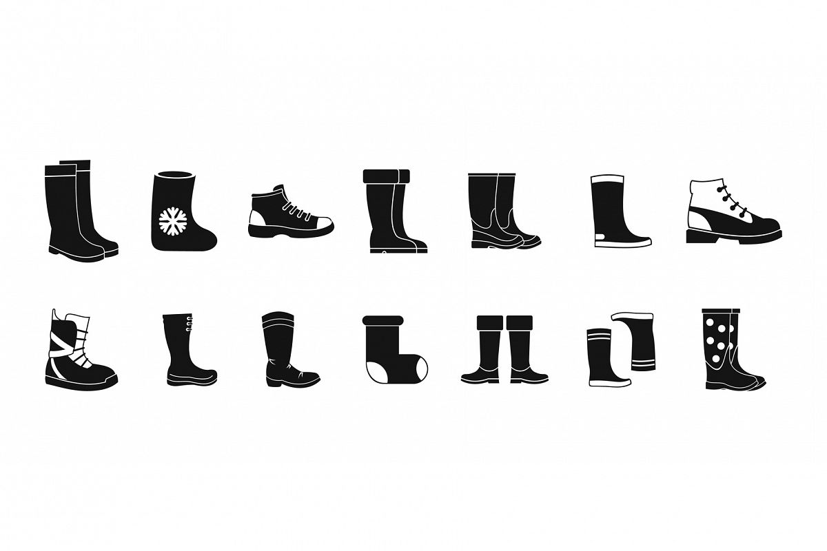 Boots icon set, simple style example image 1