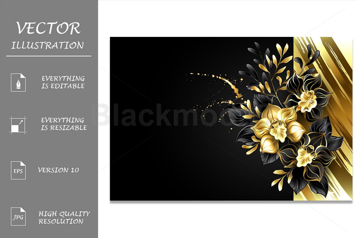 Design with Foil and Black Orchids example image 1