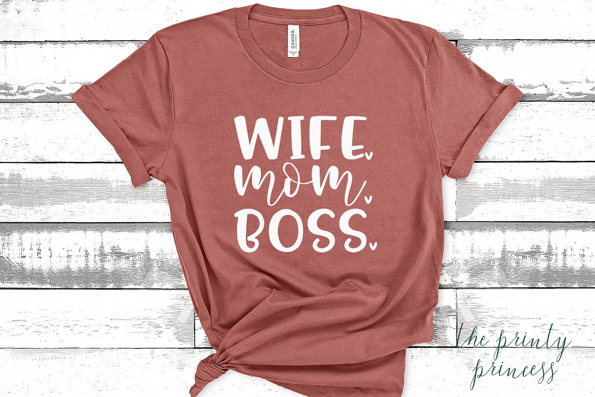 Wife Mom Boss svg, mom svg design file png example image 1