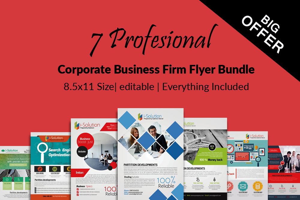 7 Corporate Business Flyers Bundle example image 1