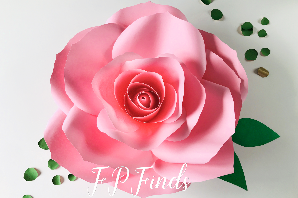 Paper Rose Template SVG PDF PNG DXF EPS
