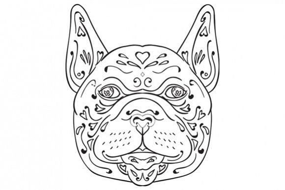 French Bulldog Head Mandala example image 1