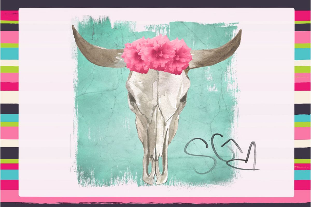 Steer Skull Sublimation Digital Download example image 1