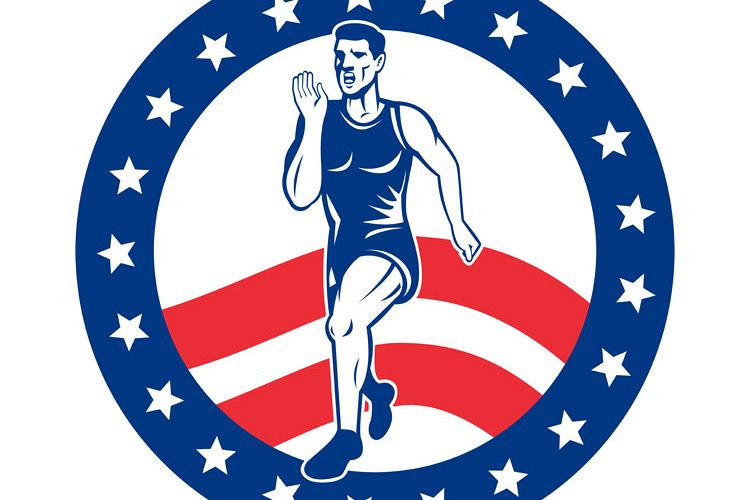 American Marathon runner stars stripes example image 1