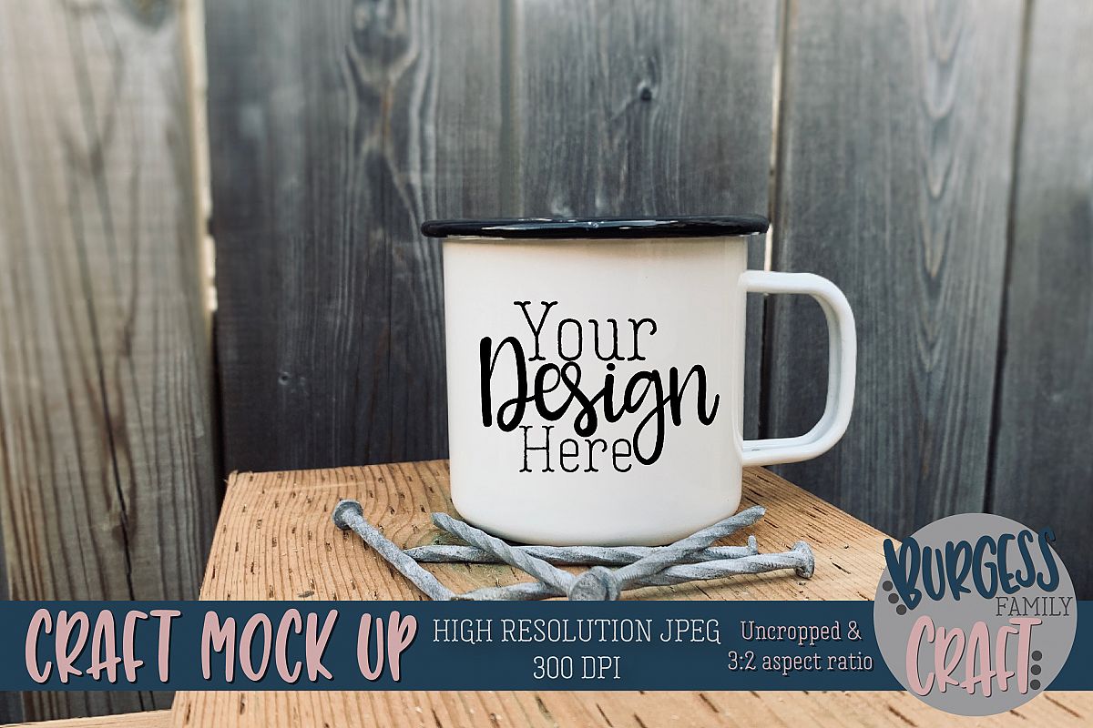 Mug wood Craft mock up|High Resolution JPEG example image 1