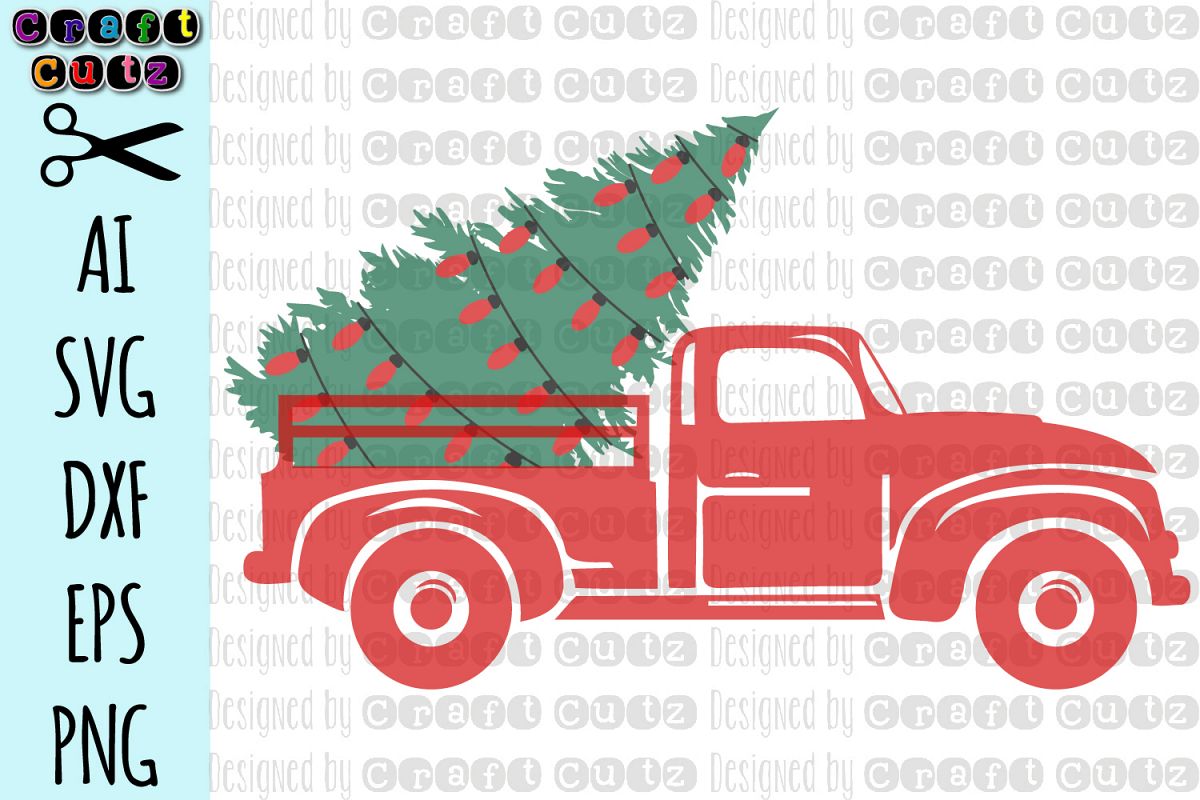 Download Christmas Tree Farm Truck with lights, Old Truck SVG ...