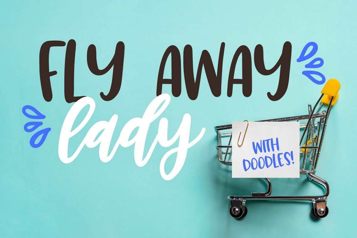 Fly Away Lady - A Trio - Dingbat, Script, Print Craft Fonts example image 1