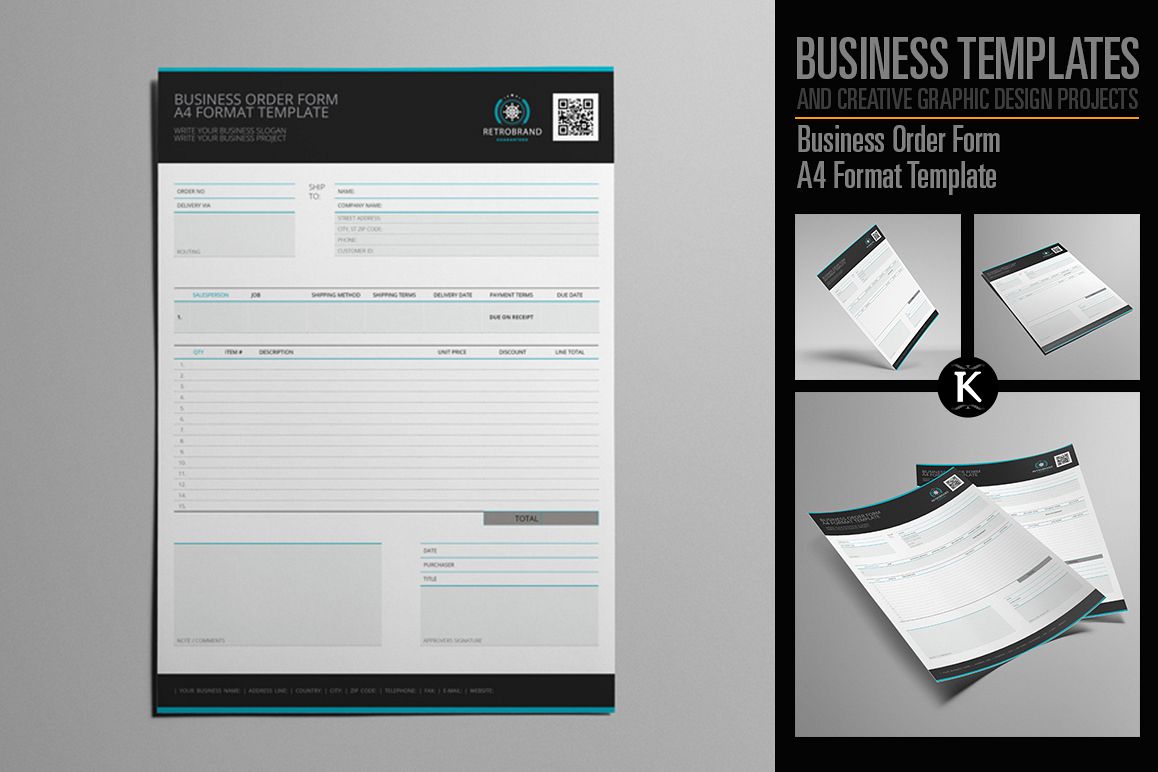 Business Order Form A4 Format Template example image 1