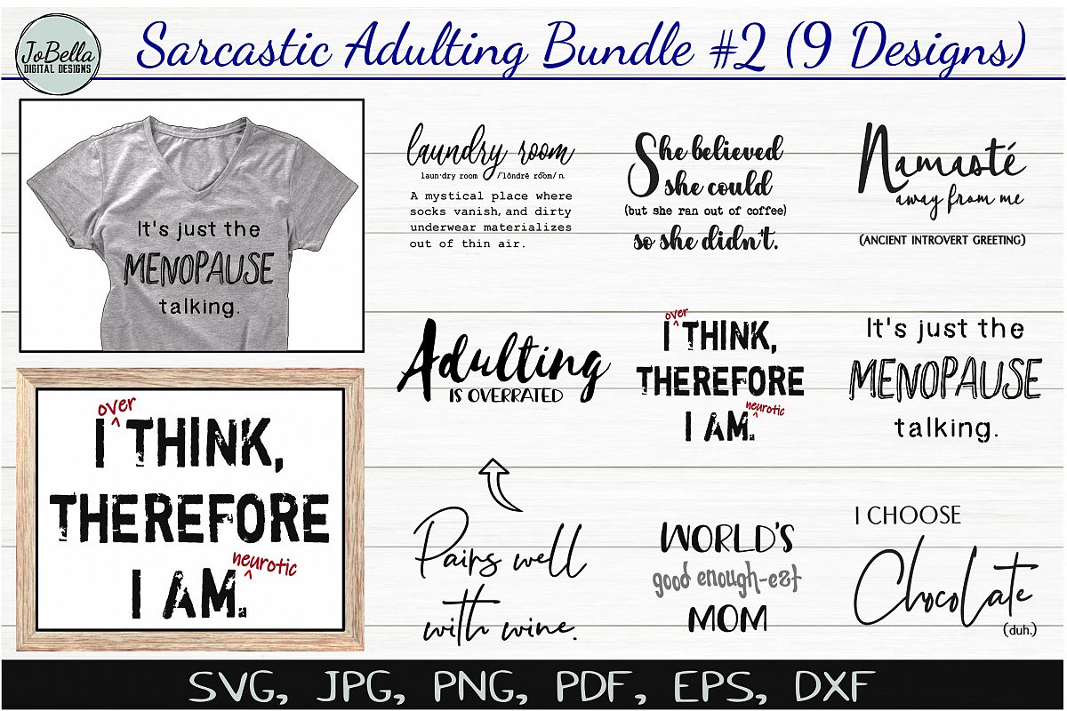 Funny Sarcastic SVG Bundle #2, Sublimation PNGs & Printables example image 1