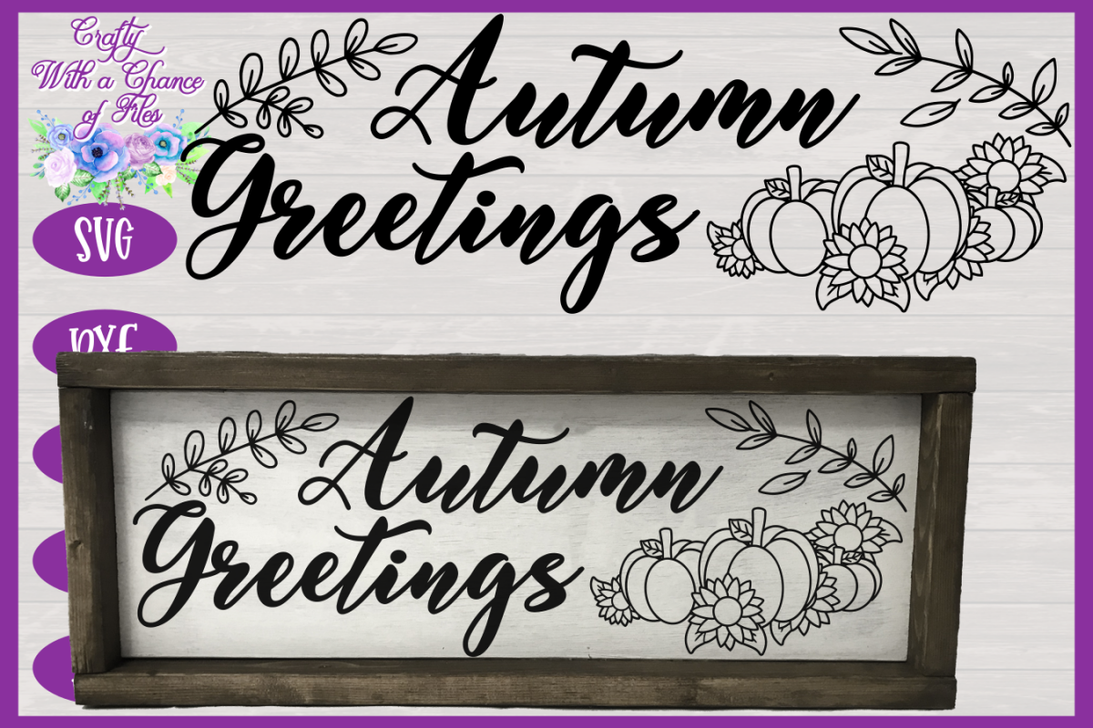 Autumn Greetings SVG | Autumn Sign SVG | Fall Farmhouse SVG example image 1