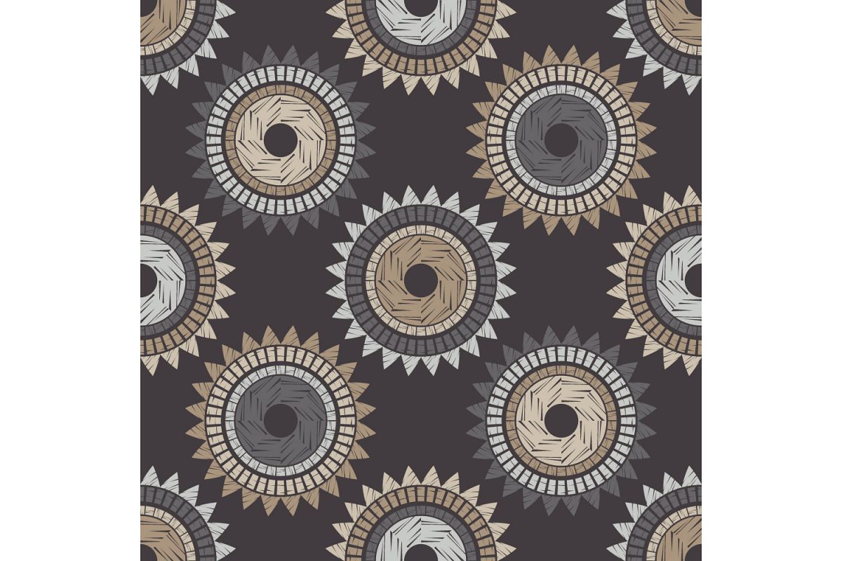 Polka dot ethnic ornament. Set of 10 seamless patterns. example image 1