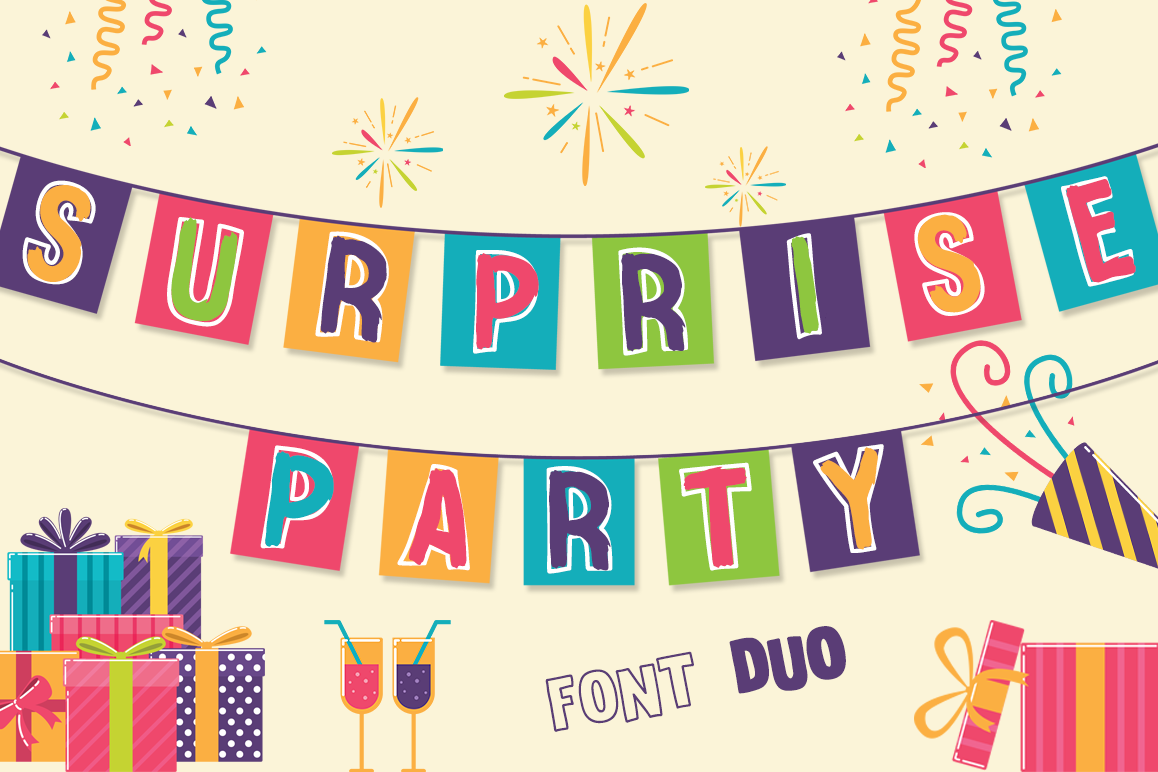 Surprise Party Font Family for Kids, Birthdays and Fun! example image 1
