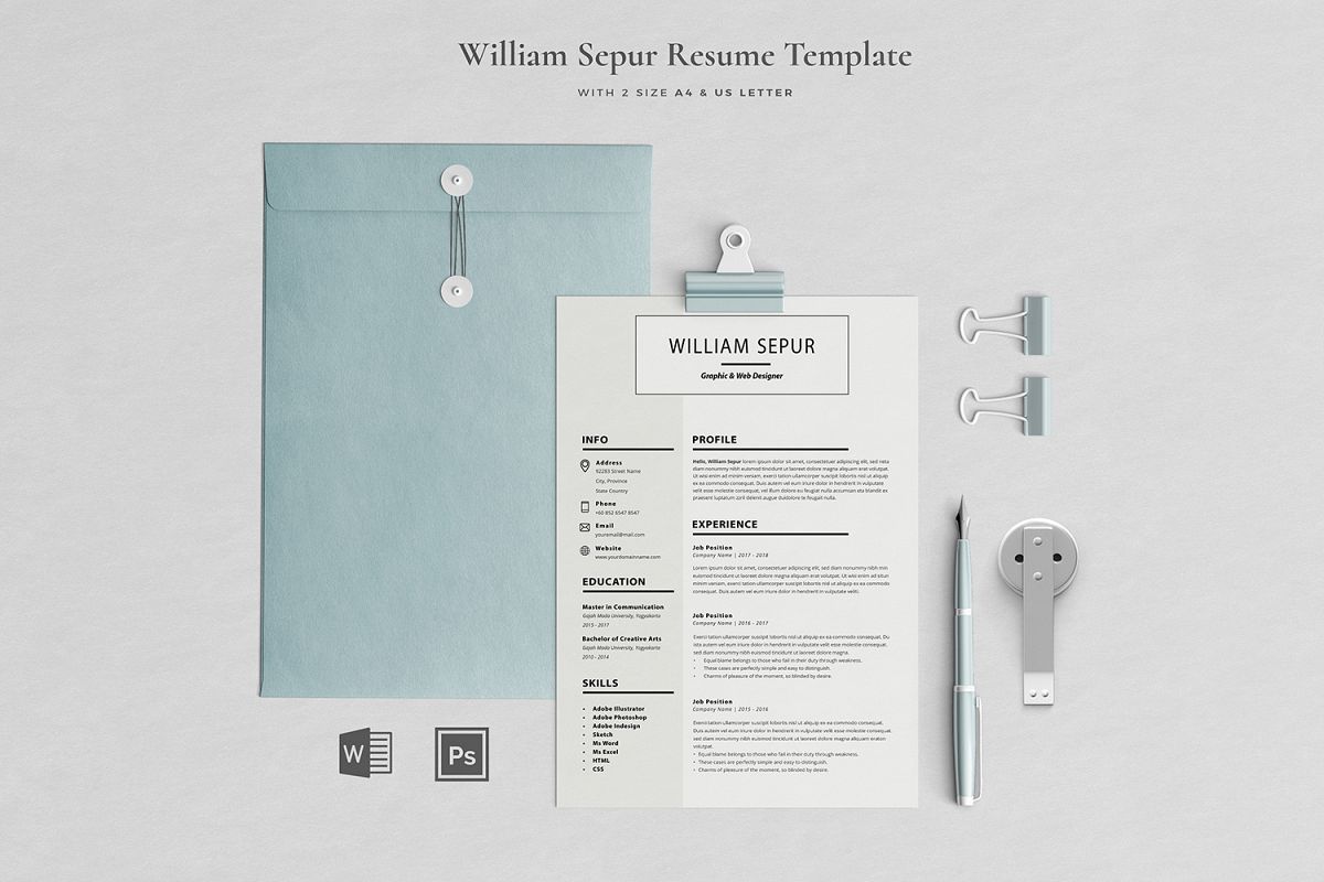 William Resume with Cover Letter Professional Template example image 1