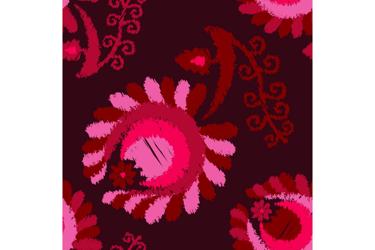 Decorative flowers. Set of 10 seamless patterns. example image 1