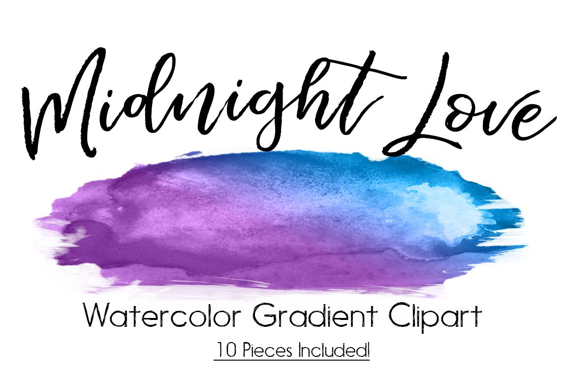 Brush Strokes-Watercolor clipart-Watercolor splashes-splatter clipart-Planner clipart-commercial use-Blue-Purple-Gradient Clipart-Sticker example image 1