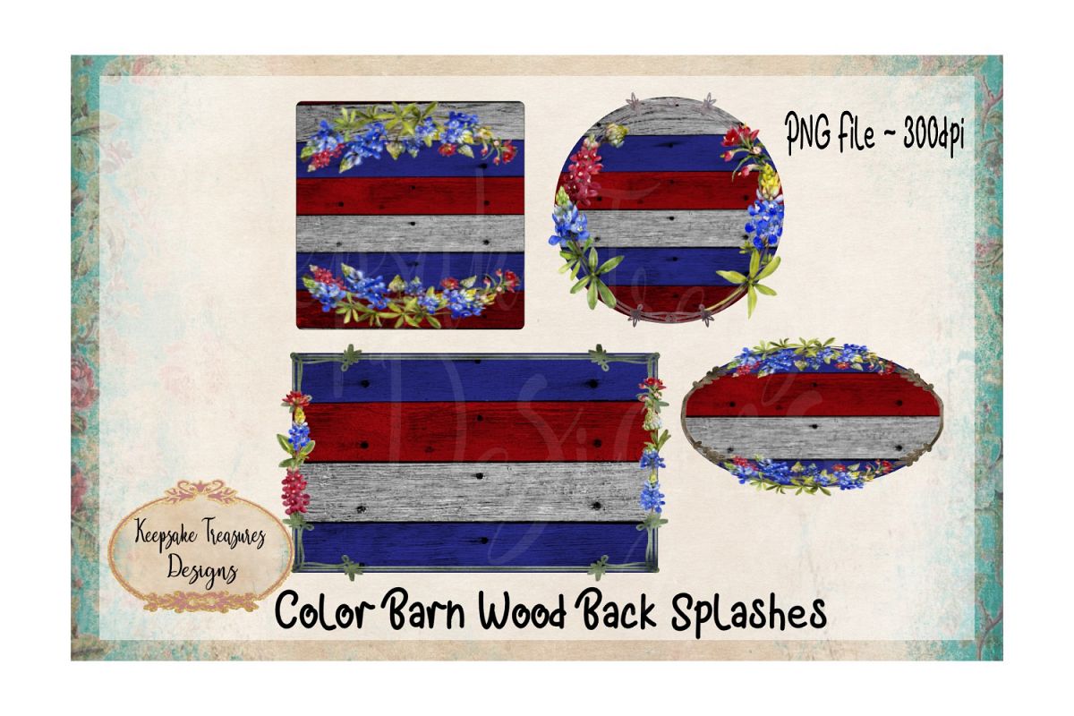 Background Splashes, Color Barn wood, set of 4 example image 1