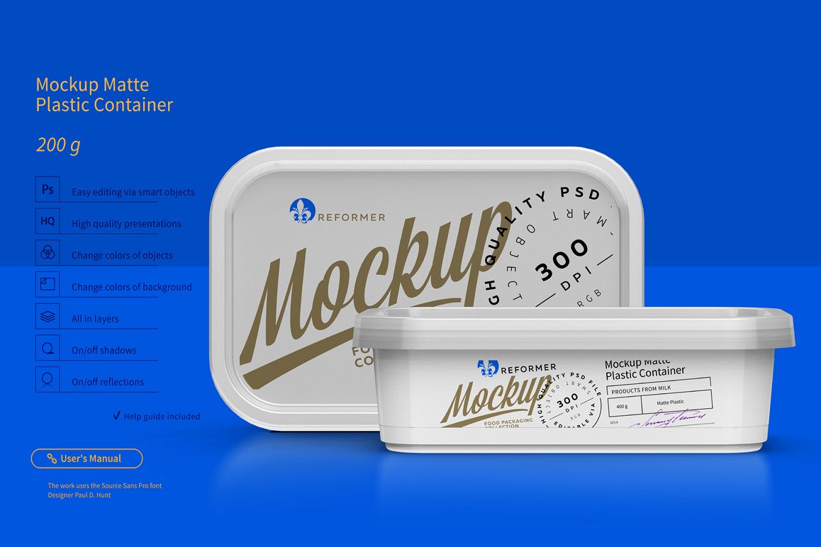 Plastic Container Mockup 200g example image 1