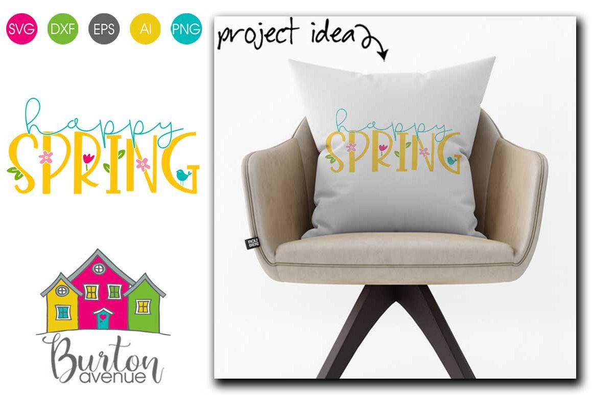 Happy Spring SVG file for Spring example image 1