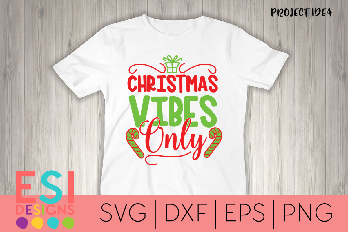 Christmas Vibes Only| SVG quote for Cricut and Silhouette example image 1