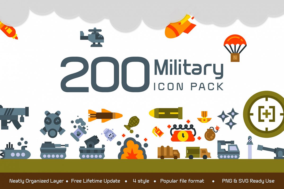 200 Military icon pack example image 1