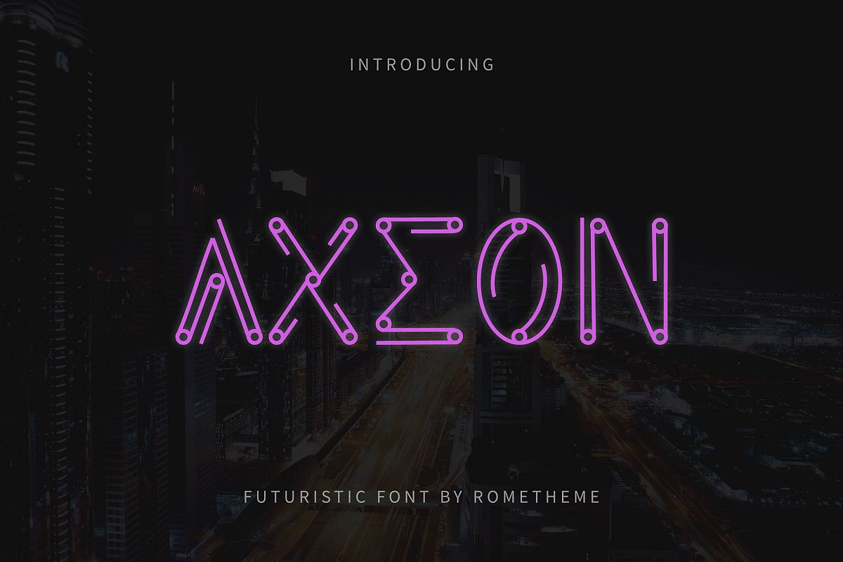Axeon - Futuristic Typeface example image 1