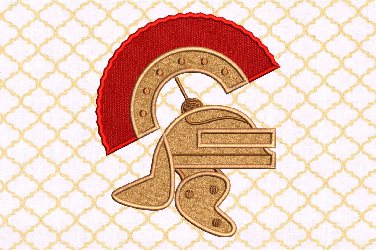 Centurion Helmet Applique Embroidery Design File example image 1