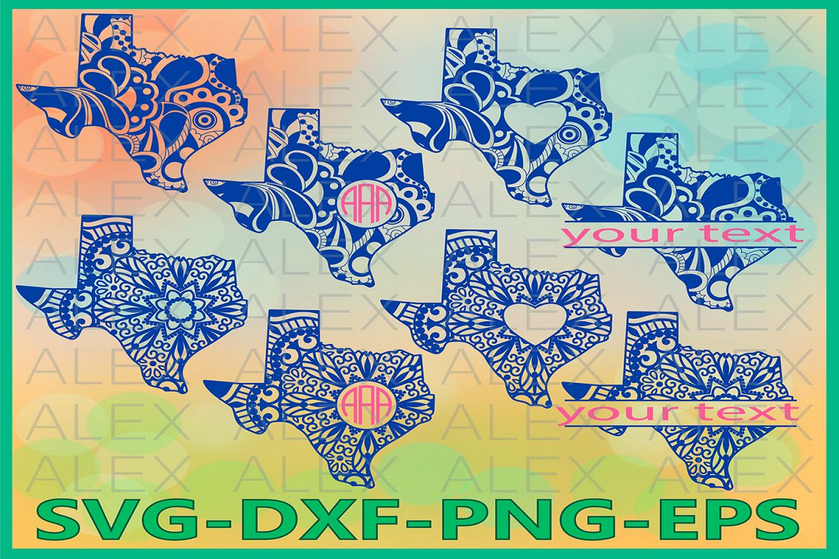 Texas State SVG, Texas Mandala SVG, Zentangle svg example image 1