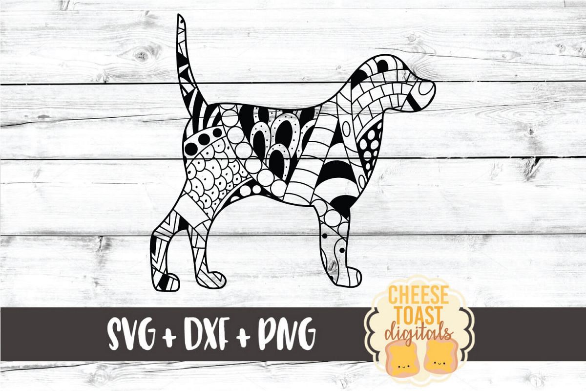 Dog Zen Doodle Art - Dog SVG PNG DXF Files example image 1