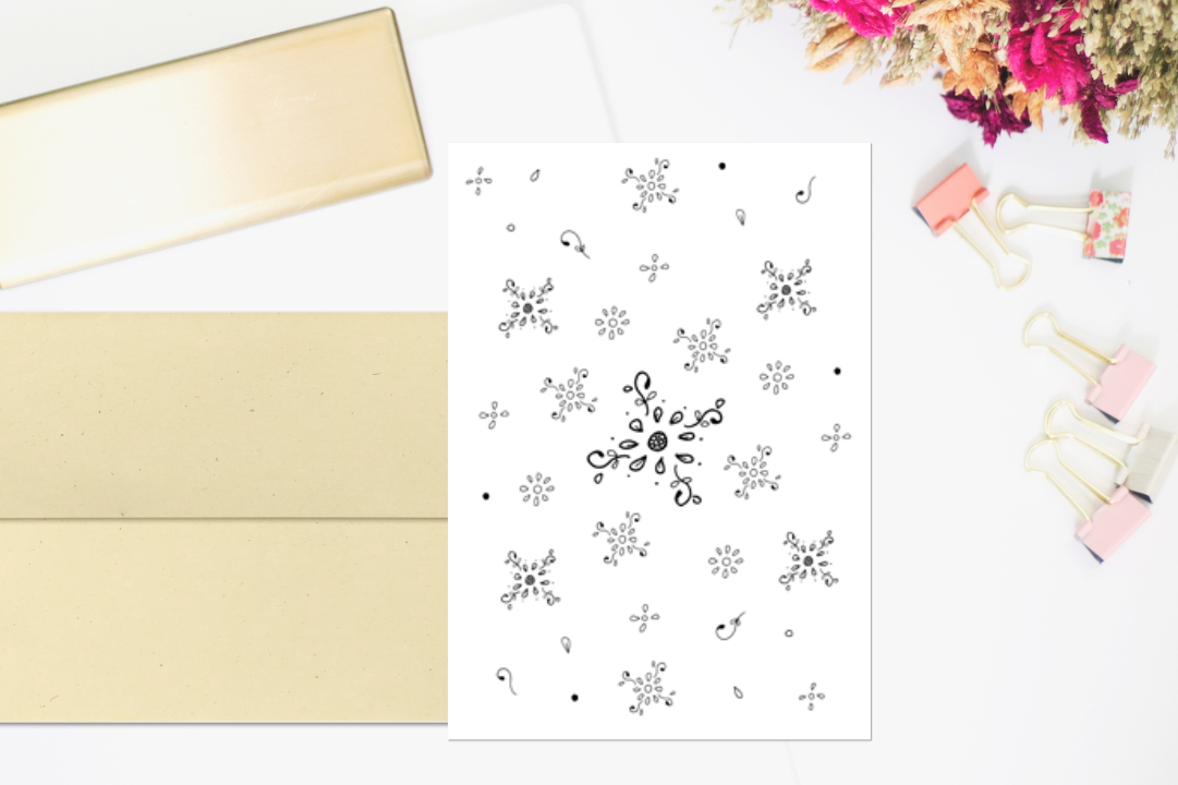 Floral Doodle Ink Pattern, A1, SVG example image 1