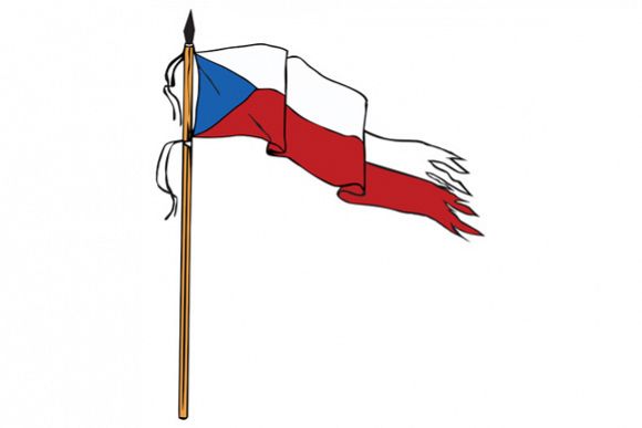 Flag Czech Republic Torn Ripped Retro example image 1