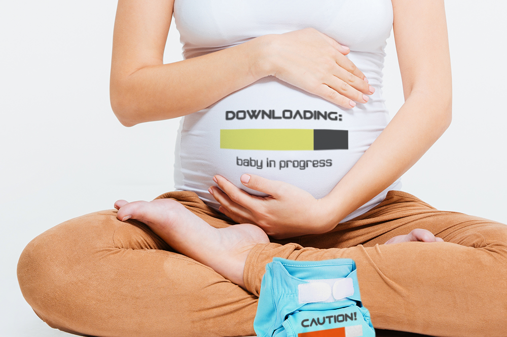 Pregnancy and Diapers Downloading SVG File Cutting Template example image 1