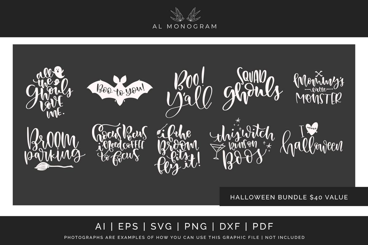Halloween Bundle SVG Digital Laser Cut File example image 1