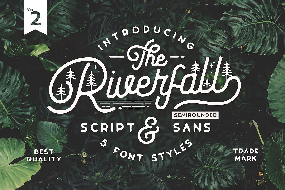 Riverfall Semi rounded Script and Sans Ver.2 example image 1