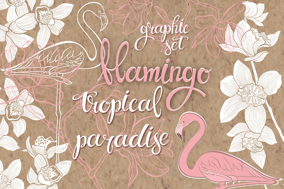 Flamingo. Tropical paradise. example image 1
