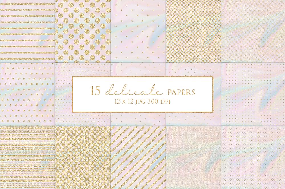 15 Gold Glitter Stripes and Dots Digital Paper Pack example image 1