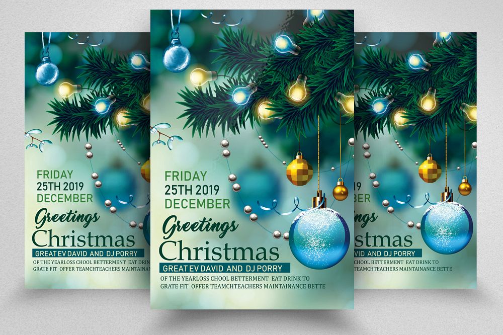 Merry Christmas Party Flyer Template example image 1