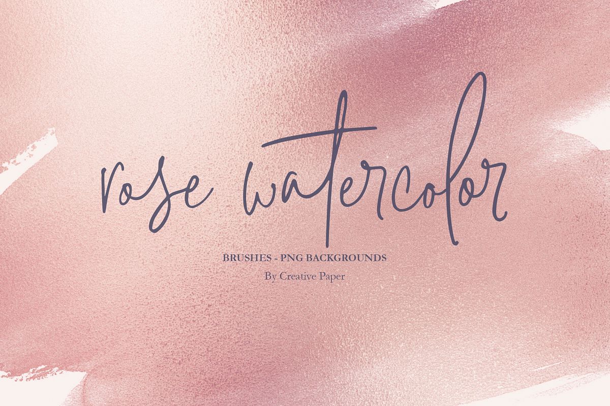 Rose Gold Watercolor Brushes PNG Backgrounds example image 1