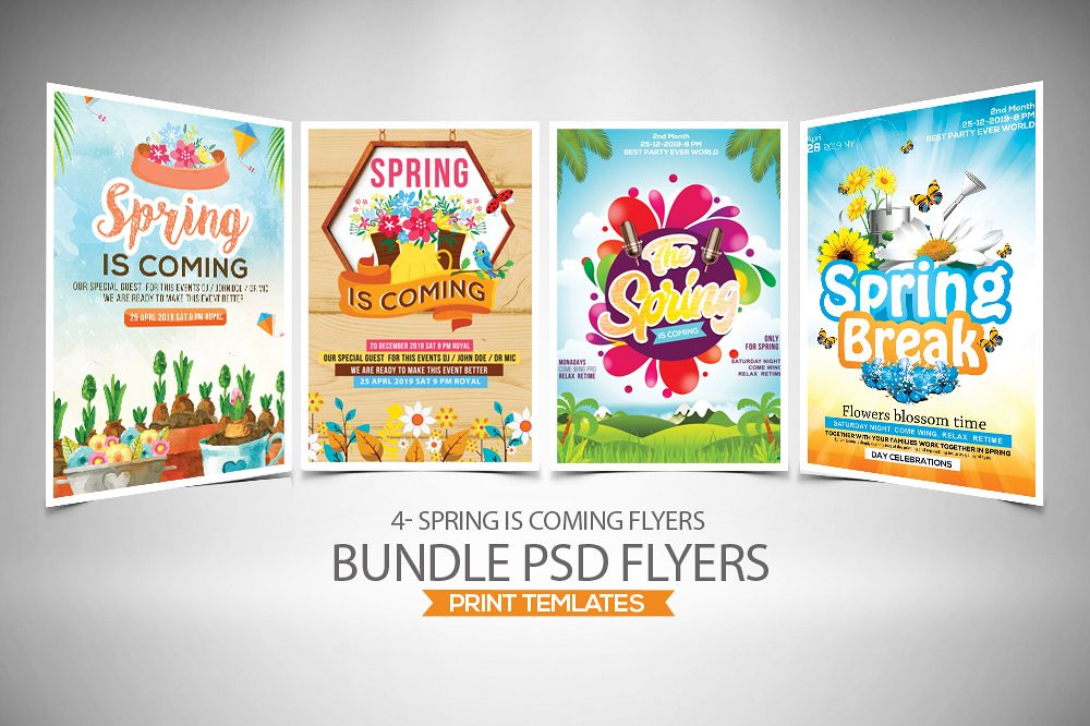 4 Spring Flyers Bundle example image 1