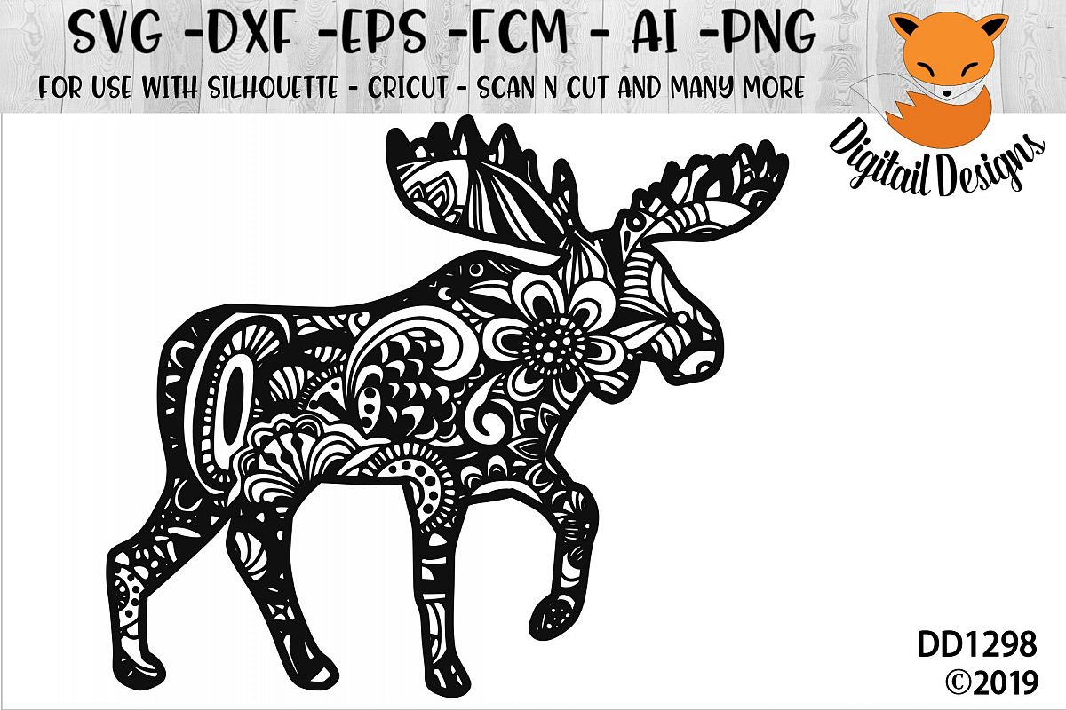 Download Zentangle Doodle Moose SVG
